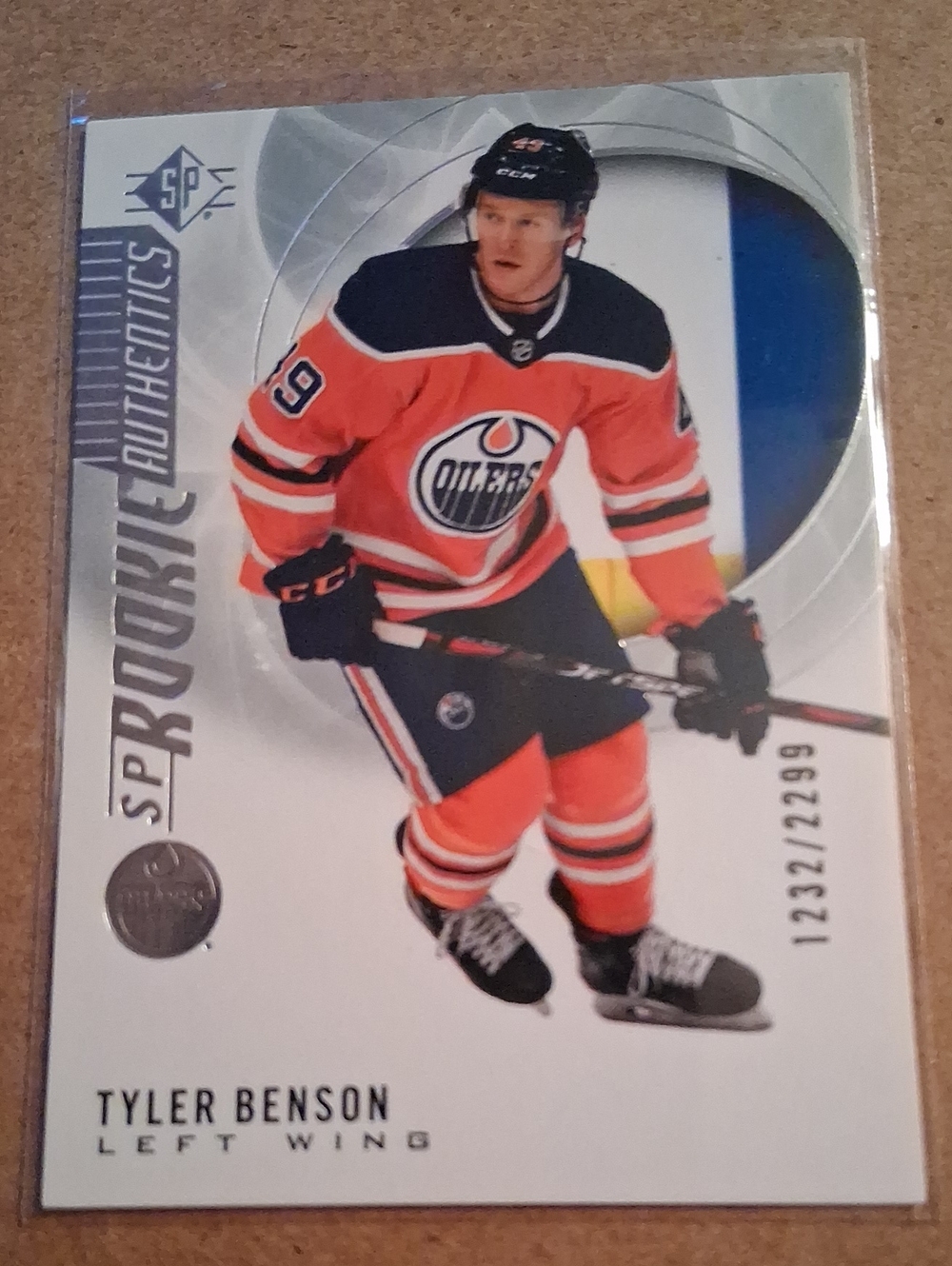 Tyler Benson Edmonton Oilers Orange Rookie Hockey Card